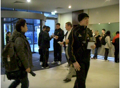 Andy arrives