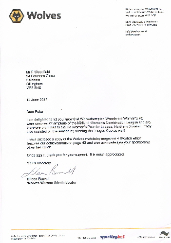 Wolves Women PAW letter June2012